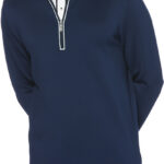 Original Penguin Men’s Clubhouse Mock Pullover Shirt in Black Iris