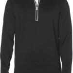 Original Penguin Men’s Clubhouse Mock Pullover Shirt in Caviar