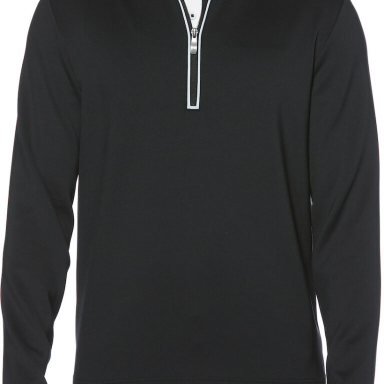 Original Penguin Men's Clubhouse Mock Pullover Shirt in Caviar