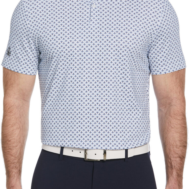 Original Penguin Men's Retro Geo Polo in Black Iris