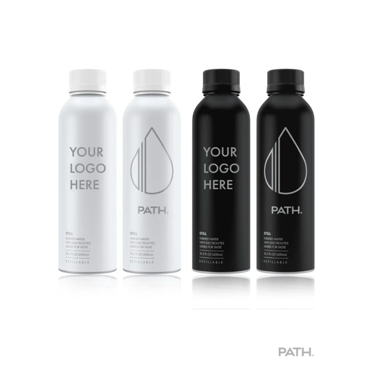 PATHWATER Refillable Aluminum Bottled Water, 20.3 oz