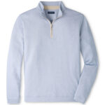 Peter Millar Albatross Cotton-Blend Piqué Quarter-Zip in Windy Blue