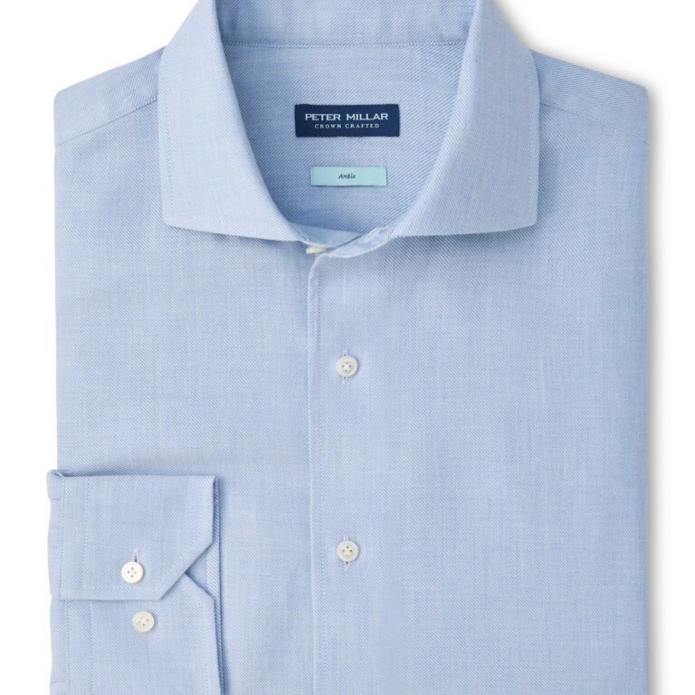 Peter Millar Amble Solid Sport Shirt in Windy Blue
