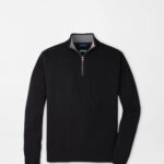 Peter Millar Artisan Crafted Cashmere Flex Quarter-Zip in Black