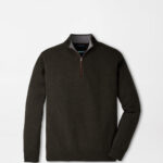 Peter Millar Artisan Crafted Cashmere Flex Quarter-Zip in Dark Olive