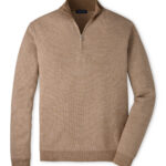 Peter Millar Ashland Quarter-Zip Sweater in Nutmeg