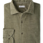Peter Millar Aspen Cotton Cashmere Corduroy Sport Shirt in Fatigue
