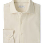 Peter Millar Aspen Cotton Cashmere Corduroy Sport Shirt in Winter Ivory