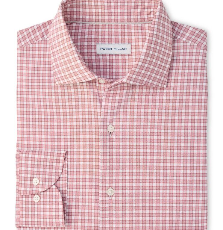Peter Millar Atlas Crown Lite Cotton-Stretch Sport Shirt in Dusty Rose