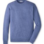 Peter Millar Autumn Crest Honeycomb Crewneck Sweater in Blue Freesia