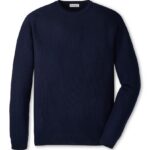 Peter Millar Autumn Crest Honeycomb Crewneck Sweater in Navy