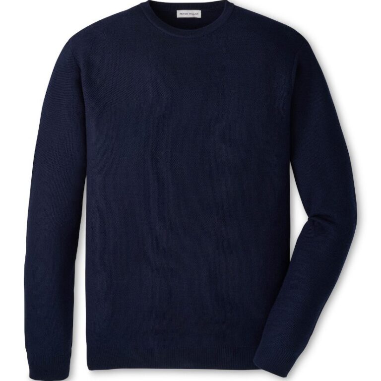 Peter Millar Autumn Crest Honeycomb Crewneck Sweater in Navy
