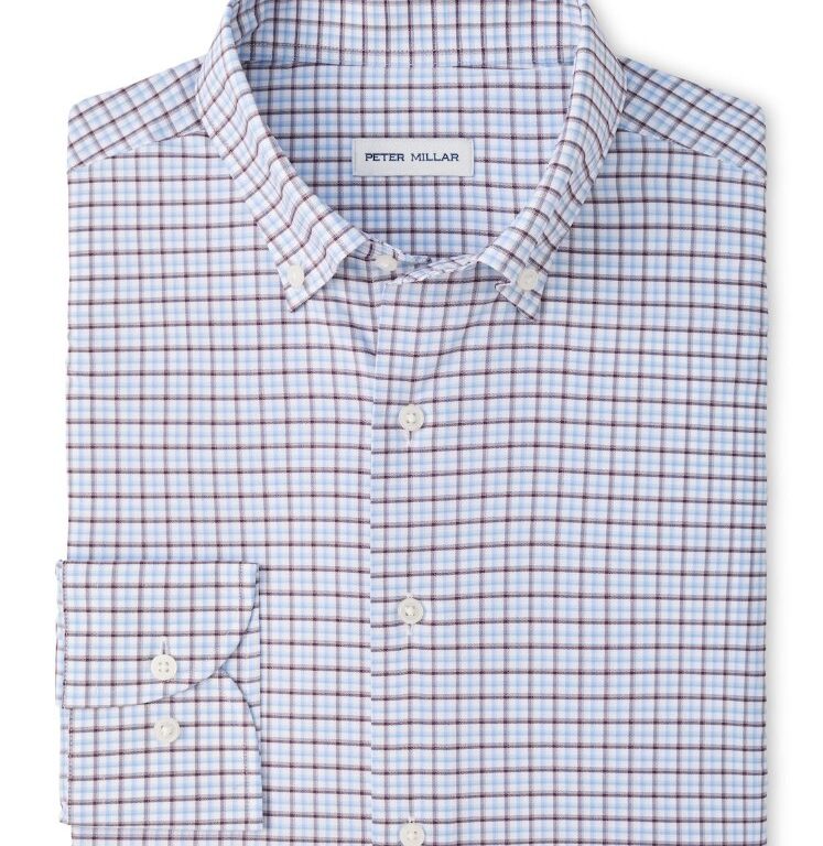 Peter Millar Axel Performance Twill Sport Shirt in Lakeside