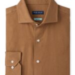 Peter Millar Brixen Italian Flannel Sport Shirt in Light Mocha