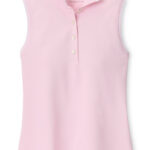 Peter Millar Canterbury Tipped Sport Mesh Sleeveless Polo in Pearl Pink / White