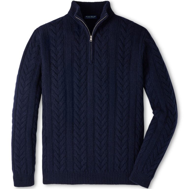 Peter Millar Carden Cable Quarter Zip Sweater