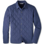 Peter Millar Chatham Cotton Cashmere Shirt Jacket in Crown Blue