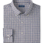 Peter Millar Clarence Performance Poplin Sport Shirt in Navy