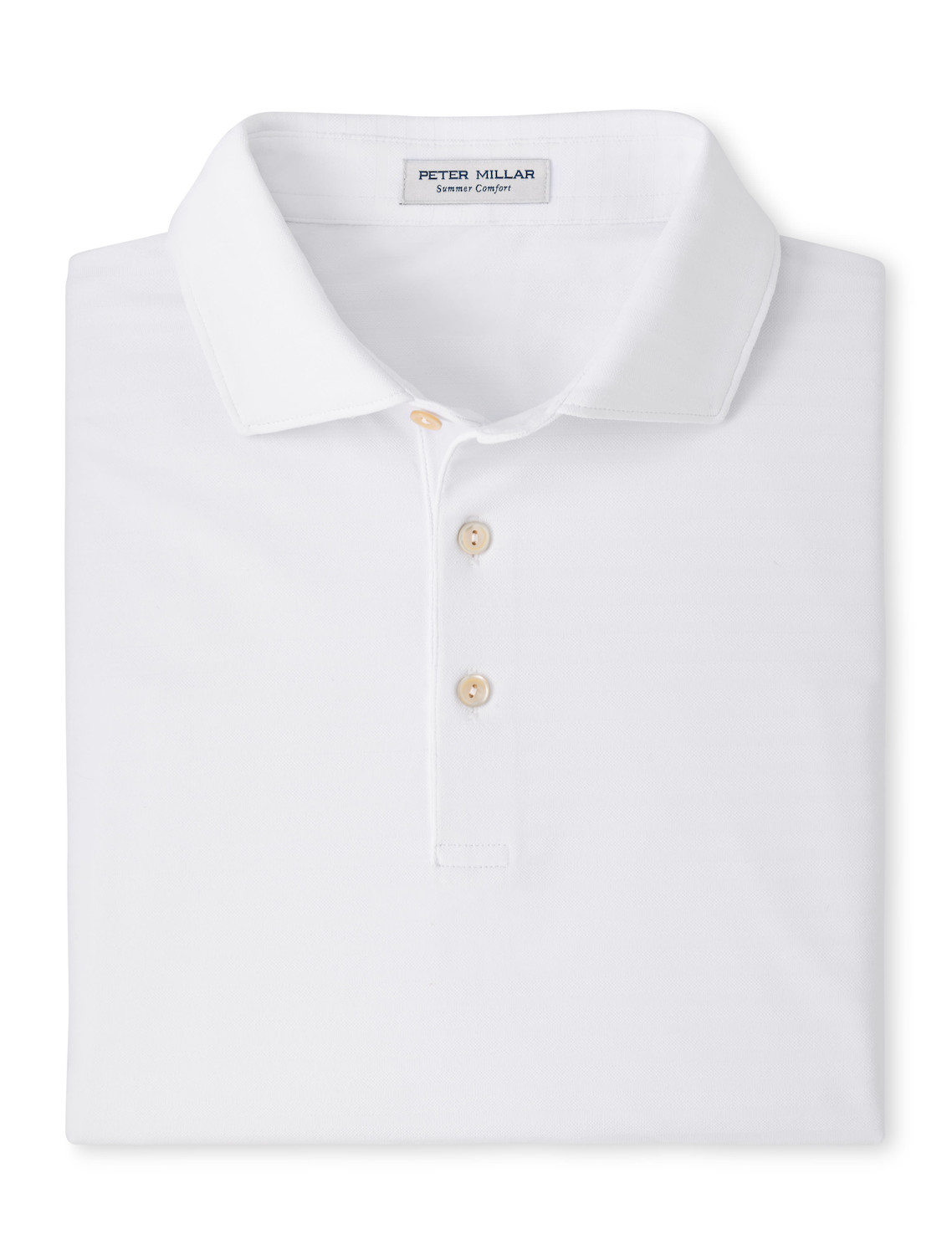 Peter Millar Clark Performance Jersey Polo – Sean Self Collar in White