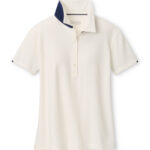 Peter Millar Coolspun Lite Cotton Piqué Polo in Soft White / Navy