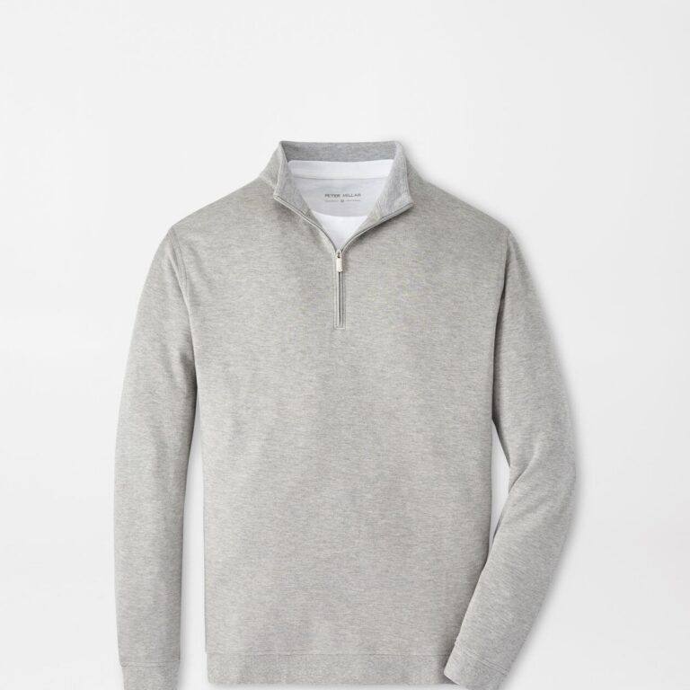 Peter Millar Crown Comfort Pullover in Light Grey