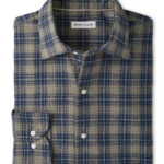Peter Millar Dean Performance Flannel Sport Shirt in Fatigue