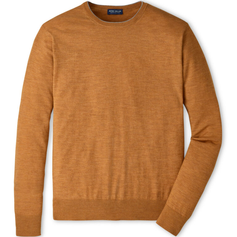 Peter Millar Excursionist Flex Crewneck Sweater in Spiced Cider