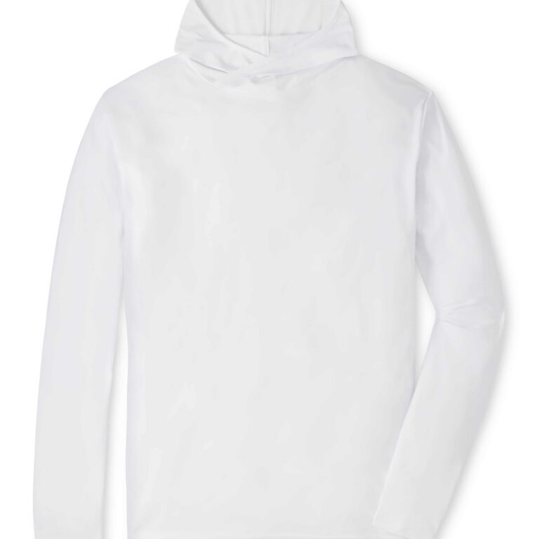 Peter Millar Featherweight Performance Sun Shirt Hoodie in White