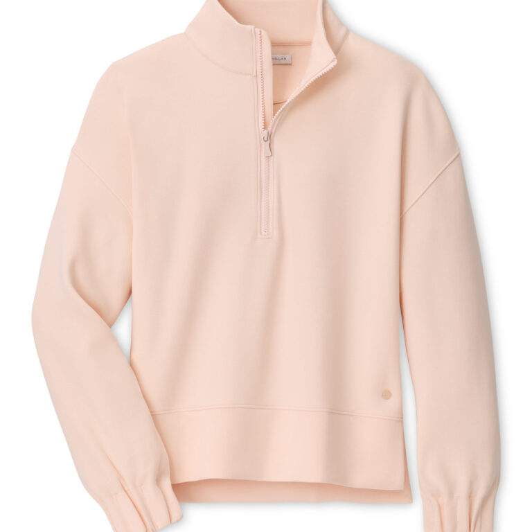 Peter Millar Flora Knit Half-Zip Pullover in Rosewater