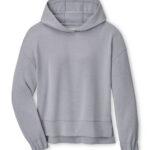 Peter Millar Flora Knit Melange Hoodie in Light Grey