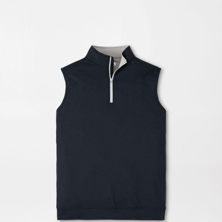 Peter Millar Galway Performance Quarter-Zip Vest in Black