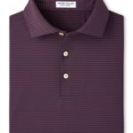 Peter Millar Hales Performance Jersey Polo – Sean Self Collar in Navy / Bordeaux