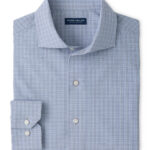 Peter Millar Herb Performance Poplin Sport Shirt in Cadet
