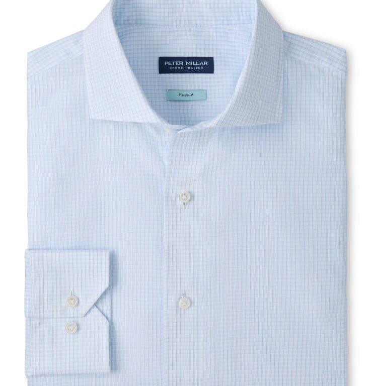 Peter Millar Kenneth Cotton Sport Shirt in Whitehaven Blue