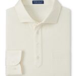 Peter Millar Landon Long-Sleeve Polo in Almond