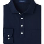 Peter Millar Landon Long-Sleeve Polo in Navy