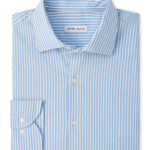 Peter Millar Langley Crown Lite Cotton-Stretch Sport Shirt in Blue Freesia