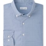 Peter Millar Leo Performance Twill Sport Shirt in Navy