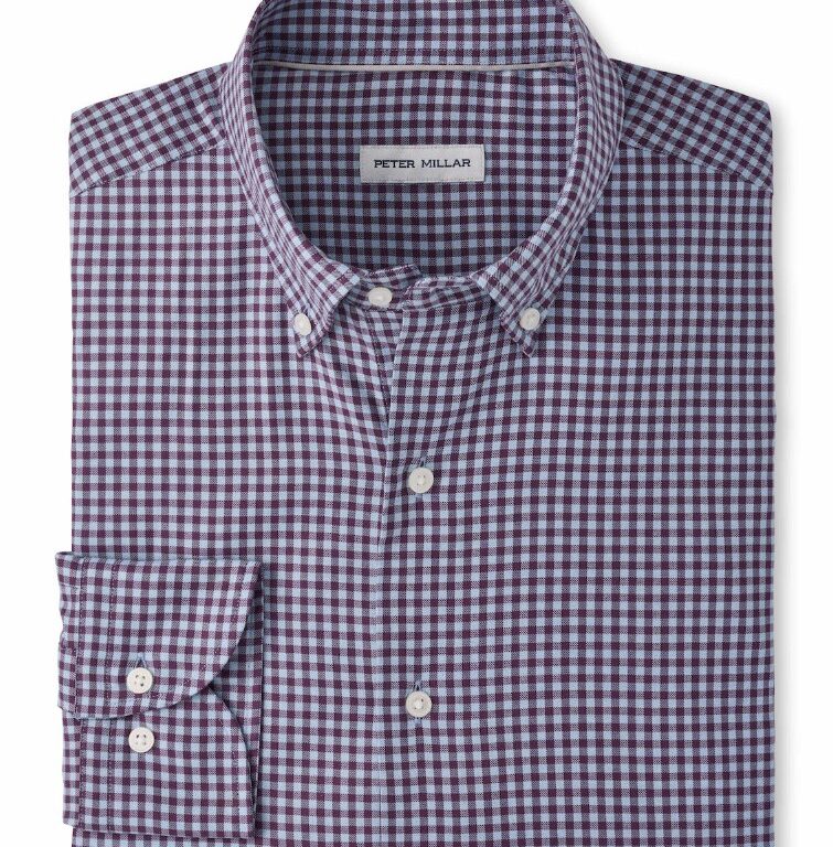 Peter Millar Liam Crown Soft Twill Sport Shirt in Grapeseed
