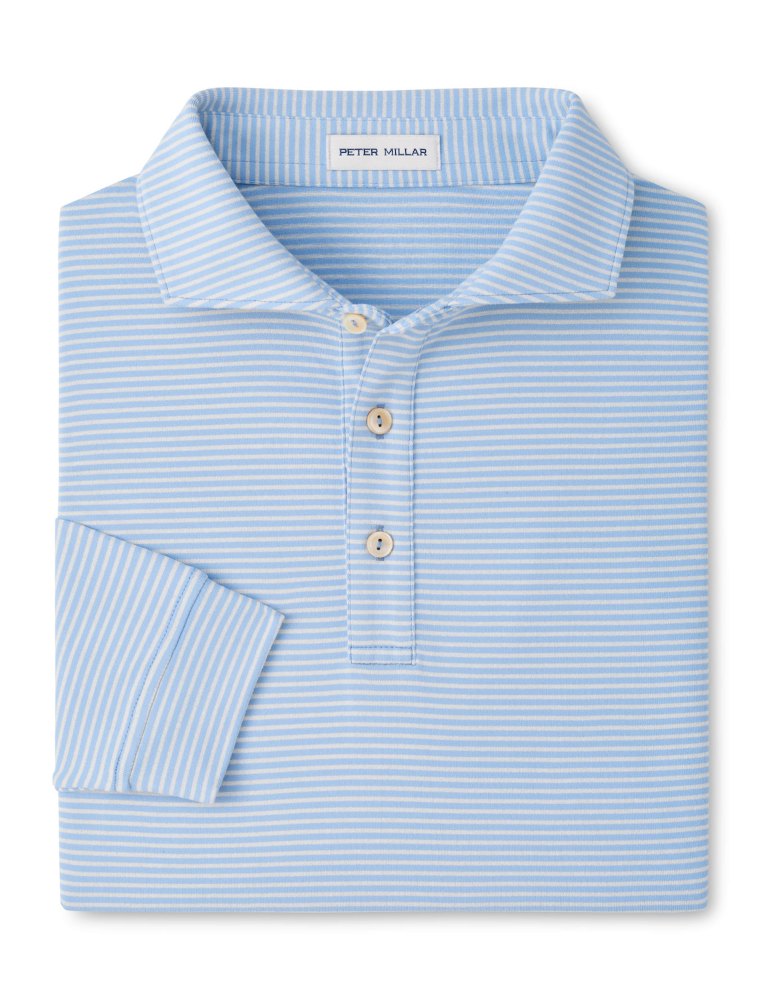 Peter Millar Lyons Stripe Performance Jersey Long-Sleeve Polo – Edwin Spread Collar