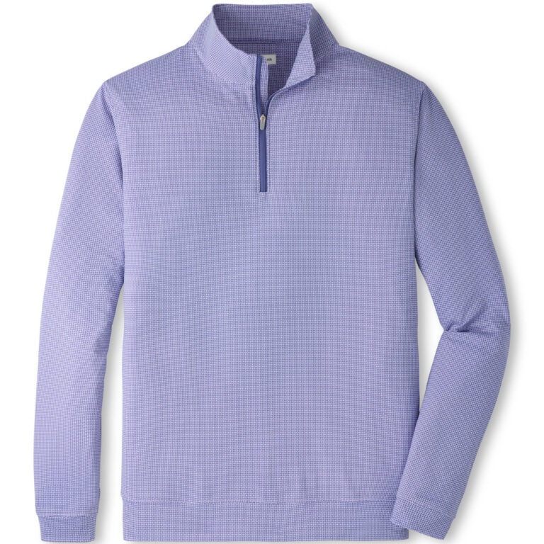 Peter Millar Perth Basketweave Performance Quarter-Zip in Garden Violet