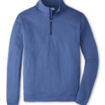 Peter Millar Perth Melange Performance Quarter-Zip in Bali Blue