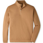 Peter Millar Perth Melange Performance Quarter-Zip in Dark Amber