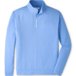Peter Millar Perth Melange Performance Quarter-Zip in Estate Blue