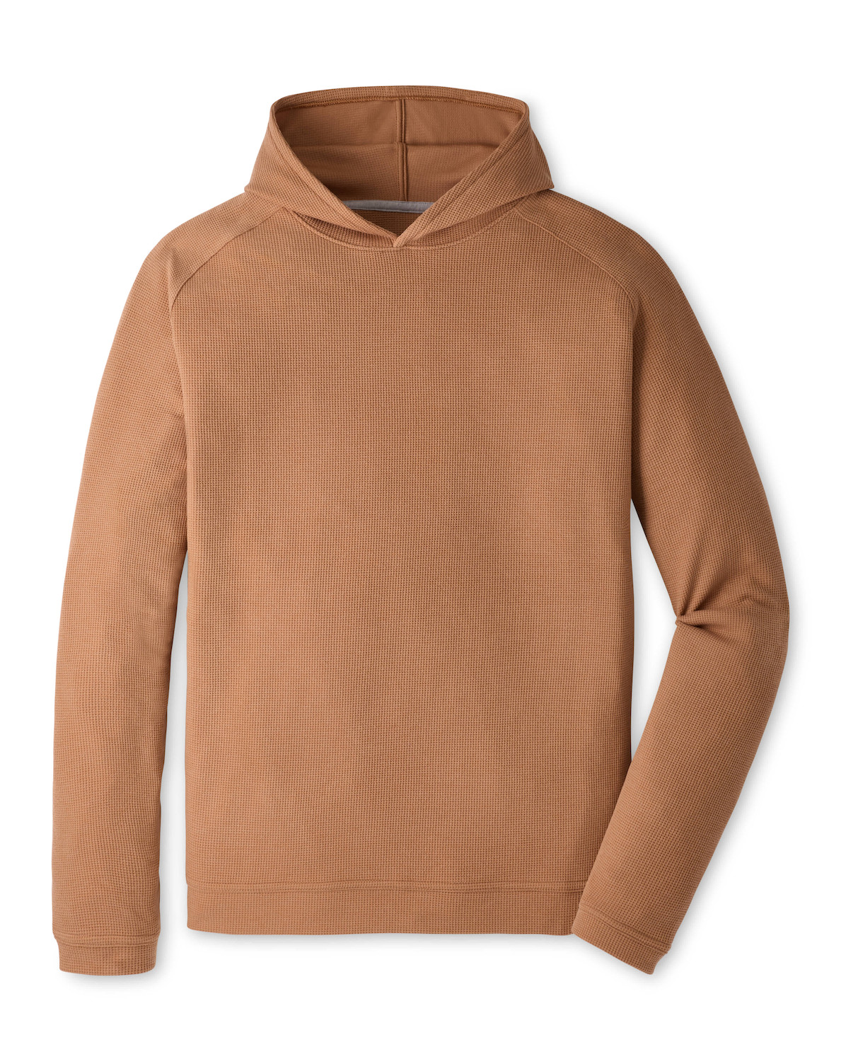 Peter Millar Pine Waffle Performance Hoodie in Dark Amber