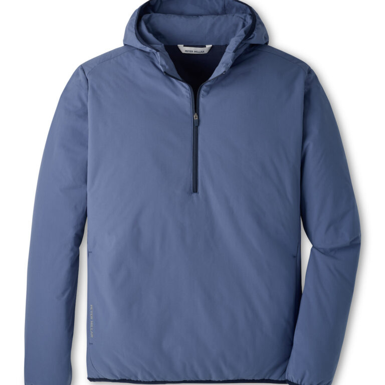 Peter Millar Ridge Half-Zip Hoodie in Bali Blue