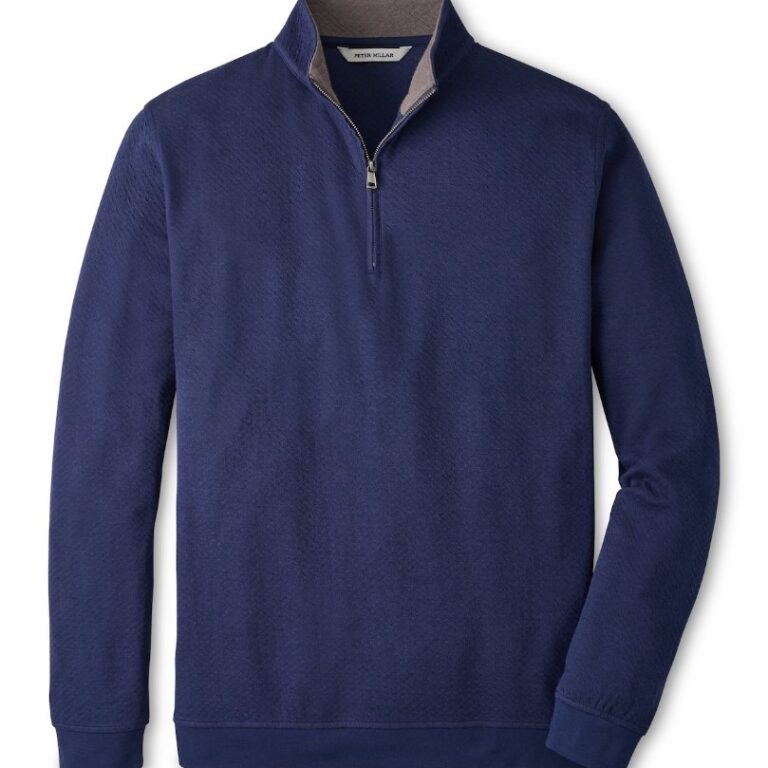 Peter Millar Ridgeline Knit Quarter Zip in Navy