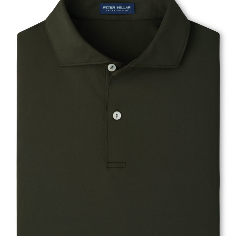 Peter Millar Solid Performance Jersey Polo – Edwin Spread Collar