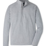 Peter Millar Stealth Stripe Performance Quarter-Zip in Gale Grey
