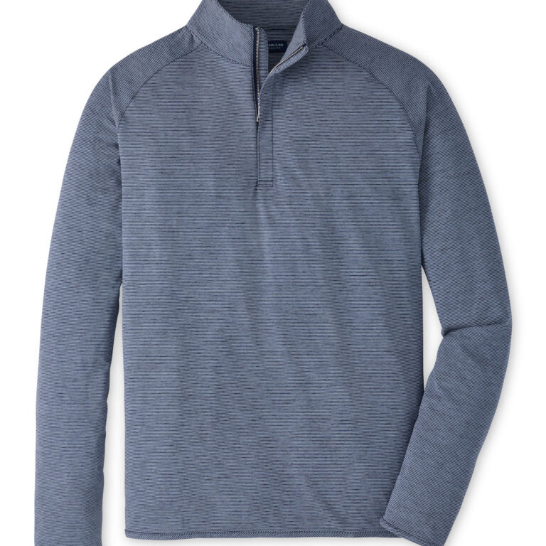 Peter Millar Stealth Stripe Performance Quarter-Zip in Navy